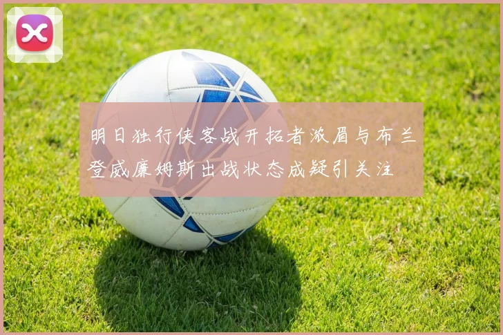 明日独行侠客战开拓者浓眉与布兰登威廉姆斯出战状态成疑引关注